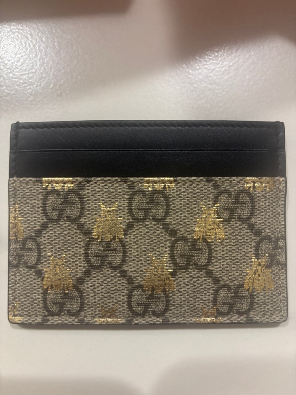 Gucci GG bee canvas cardholder